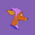 anthro beanie clothing female freckles hat headgear headwear pom_poms simple_background solo tuft fawndog bojack_horseman netflix penny_carson deer mammal 2020 signature