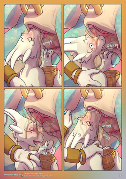 4_panel_comic animal_genitalia animal_vulva anthro anthro_on_feral anus bestiality biped blue_body blush blushing_profusely bodily_fluids bottomwear bracelet claws clitoris clothed clothing container cunnilingus cup drinking drinking_urine ear_piercing ear_ring eyes_closed eyewear female female/female female_on_anthro female_on_feral feral flat_chested gem genital_fluids genital_piercing genitals glasses goblet group hand_on_back hand_on_leg hand_on_thigh holding_goblet jewelry kneeling larger_female monotone_body multicolored_body muzzle_in_pussy oral peeing peeing_on_another peeing_on_face piercing quadruped ring ring_piercing round_glasses sex size_difference smaller_female tail tan_body tapering_tail text toe_claws topless trio two_tone_body urine urine_in_mouth urine_on_chest urine_on_face vaginal vulva vulva_piercing watersports white_body wide_eyed the_gentle_giant a_taste_of_sorcery dungeons_and_dragons european_mythology hasbro mythology wizards_of_the_coast lapal siffo dragon kobold mythological_creature mythological_scalie scalie western_dragon 2026 absurd_res comic digital_media_(artwork) english_text hi_res url