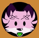 anthro emoji female fur green_insides green_mouth hair humor markings open_mouth pink_body pink_fur purple_body purple_fur shocked simple_background solo white_body white_fur mdctoby12 ichigo_mackerel_(mdctoby12) canid canine fennec_fox fox mammal true_fox low_res