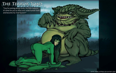 4_fingers barefoot breasts claws colored_nails corruption dialogue duo eyes_closed featureless_breasts featureless_crotch featureless_feet feet female fingers fog foggy_background green_body green_hair green_nails green_scales hair long_hair male mid_transformation mouth_closed nails nude nude_female open_mouth pointy_ears scales sharp_teeth soles species_transformation swamp teeth text transformation website_url white_text chronorin mighty_morphin_power_rangers power_rangers terror_toad trini_kwan yellow_ranger amphibian amphibian_humanoid animal_humanoid frog frog_humanoid human humanoid mammal monster toad_(frog) 2010 absurd_res adobe_photoshop_(artwork) digital_drawing_(artwork) digital_media_(artwork) english_description english_text hi_res url