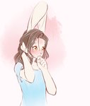 5_fingers amber_eyes anthro brown_hair clothed clothing female fingers hair smile solo alasou alissa_(alasou) lagomorph leporid mammal rabbit 2020 digital_media_(artwork) hi_res