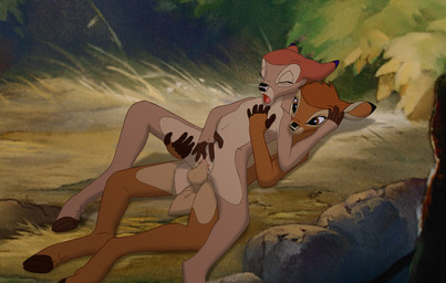 5_fingers anthro anthro_on_anthro anthro_penetrated anthro_penetrating anthro_penetrating_anthro anthrofied balls bent_spoon_position bodily_fluids brown_body brown_fur brown_hair cum cum_in_vagina cum_inside detailed_background duo eyes_closed feet female female_on_top female_penetrated fingers flat_chested forest fur genital_fluids genitals grass hair hooves hug looking_pleasured lying male male/female male_on_bottom male_penetrating male_penetrating_female markings moan nature nude on_back on_bottom on_style on_top open_mouth outside penetration penile penile_penetration penis penis_in_vagina perineum plant red_eyes red_hair reverse_cowgirl_position rock romantic romantic_couple sex straddling tail tan_body tan_fur toes tongue tree underhoof vaginal vaginal_fluids vaginal_penetration vulva young young_anthro young_on_young young_penetrated the_giant_hamster bambi_(film) disney bambi faline_(bambi) deer mammal mule_deer new_world_deer 2013 hi_res