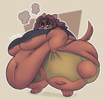 anthro areola areola_slip bedroom_eyes belly belly_overhang big_belly big_breasts big_butt breasts brown_body brown_fur brown_hair butt clothing eyewear fat_arms fat_legs female fur glasses hair huge_belly huge_butt looking_at_viewer morbidly_obese morbidly_obese_anthro morbidly_obese_female narrowed_eyes navel obese obese_anthro obese_female overweight overweight_anthro overweight_female seductive simple_background smile solo standing tail thick_thighs torn_clothing wide_hips synthosad punkitt_(fursona) canid canine canis mammal wolf signature gynomorph_(lore) trans_(lore) trans_woman_(lore)