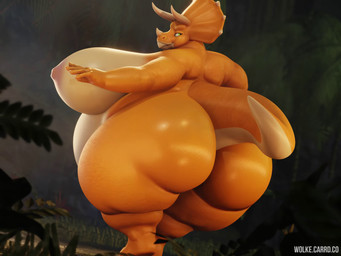 anthro areola belly belly_jiggle big_belly big_breasts big_butt breasts butt butt_jiggle female forest huge_belly huge_breasts huge_butt jiggling jungle looking_at_viewer looking_back nipples obese obese_anthro obese_female overweight overweight_anthro overweight_female plant presenting rear_view shaking_butt solo tail tail_motion tailwag thick_thighs tree wolke titanic_triceratops_(wolke) ceratopsian ceratopsid chasmosaurine dinosaur marginocephalian ornithischian prehistoric_species reptile scalie triceratops 3d_(artwork) 3d_animation 4:3 animated digital_media_(artwork) hi_res no_sound short_playtime video