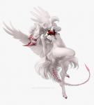 4_toes 5_fingers aliron anthro eyes_closed feathered_wings feathers feet female fingers fur horn simple_background solo tail toes white_background white_body white_feathers white_fur wings kuroi-kisin mythology equid equine mammal mythological_creature mythological_equine winged_unicorn 2019 digital_media_(artwork) hi_res