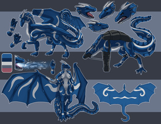 4_toes 5_fingers angry annoyed anthro armbinder bdsm bent_arm bent_legs big_breasts binder_(restraint) biped blue_background blue_body blue_eyes blue_nipples blue_skin bondage bondage_gear bound breasts breath_powers claws close-up digitigrade dual_persona ear_fins electricity electricity_breathing electricity_manipulation elemental_manipulation eyes_closed feet female feral fin fingers frill_(anatomy) genitals grey_background grey_horn grin head_crest head_frill horn laugh long_neck long_tail markings membrane_(anatomy) membranous_frill membranous_wings multicolored_body multicolored_skin multiple_angles multiple_poses muzzle_(object) muzzled navel nipples non-mammal_breasts open_mouth pawpads paws pose pupils quadruped raised_arm restraints simple_background slit_pupils smile smooth_horn snout solo spread_wings spreader_bar tail tail_frill thick_tail toes two_tone_body two_tone_skin vulva walking white_body white_markings white_skin wing_bondage wings theowlette mythology silverstorm dragon mythological_creature mythological_scalie scalie 2016 blue_theme digital_media_(artwork) digital_painting_(artwork) expression_sheet painting_(artwork) shaded
