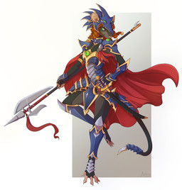 accessory anthro armor black_body black_fur braided_hair braided_pigtails breastplate cape cloak clothed clothing cuirass dragoon female fur greaves green_eyes grey_body grey_fur hair halberd handwear headgear helmet holding_object holding_weapon looking_at_viewer melee_weapon pigtails plate_armor polearm rat_tail scabbard simple_background solo spiked_armor spiked_tail spikes spikes_(anatomy) sword tail weapon mingchee akna_(bahumot) mammal murid murine rat rodent digital_media_(artwork) hi_res