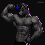 anthro biceps flexing jock male muscular pecs pose solo geewolf diesel_(dieseldarkraven) canid canine canis mammal wolf 1:1