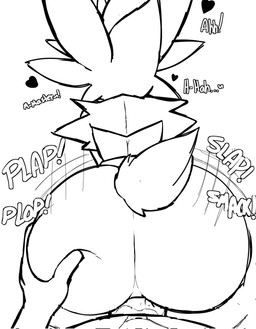 anthro arm_tuft belly bent_over big_butt bodily_fluids butt butt_grab cheek_tuft dialogue duo erection facial_tuft female first_person_view from_behind_position genital_fluids genitals hand_on_butt heart_symbol male male/female master motion_lines nude penetration penis rear_view sex shoulder_tuft simple_background sound_effects squish text tuft vaginal vaginal_fluids vaginal_penetration white_background feladrine nintendo pokemon cinderace generation_8_pokemon pokemon_(species) 2022 english_text hi_res monochrome