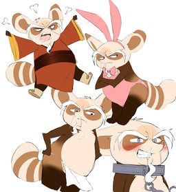 angry anthro asian_clothing beard belly blush clothing collar east_asian_clothing elderly_anthro elderly_male eyebrows facial_hair fundoshi humiliation japanese_clothing male mustache playboy_bunny playboy_outfit simple_background slightly_chubby solo underwear white_background hypnokoo dreamworks kung_fu_panda master_shifu ailurid mammal red_panda hi_res multiple_scenes