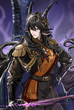 black_clothing black_hair breasts clothing epaulet female gloves hair handwear horn looking_aside melee_weapon military_uniform simple_background solo sword tail uniform weapon ryuuzaki_ichi arknights hypergryph studio_montagne hildegard_grimmachte_(arknights) animal_humanoid bovid bovid_humanoid caprine caprine_humanoid goat_humanoid humanoid mammal mammal_humanoid 2024 digital_media_(artwork)