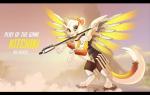 armor black_bars cosplay energy_wings female feral feral_armor furgonomics heterochromia mechanical_wings simple_background smile solo unusual_anatomy unusual_wings wings kitchiki blizzard_entertainment overwatch kitchiki_(character) mercy_(overwatch) felid lion mammal pantherine 2017 digital_media_(artwork) hi_res