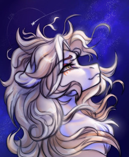blonde_mane blue_sky brown_eyebrows chest_tuft closed_smile eyebrow_through_hair eyebrows eyelashes eyelashes_through_hair female feral fur hair happy light long_mane looking_up mane mouth_closed night red_eyelids shooting_star side_view sky smile solo star star_eyes starry_sky tan_body tan_fur text translucent translucent_hair tuft yellow_eyes rayrage hasbro my_little_pony fan_character earth_pony equid equine horse mammal pony 2025 artist_name bust_portrait colored digital_drawing_(artwork) digital_media_(artwork) english_description hi_res lighting portrait shaded