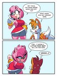 age_difference anthro breasts duo female imminent_sex male male/female older_female propositioning size_difference text younger_male glassfish sega sonic_the_hedgehog_(series) amy_rose miles_prower canid canine eulipotyphlan fox hedgehog mammal absurd_res english_text hi_res