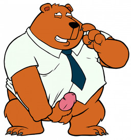 accessory animal_genitalia anthro balls barefoot belly big_belly bottomless bottomless_male claws clothed clothing collared_shirt dress_shirt embarrassed erection feet finger_claws furry_balls genitals head_tuft male moobs necktie overweight overweight_anthro overweight_male pulling_shirt sheath shirt smile solo standing teeth_showing toe_claws topwear tuft peterdamart tim_the_bear bear brown_bear mammal ursine hi_res