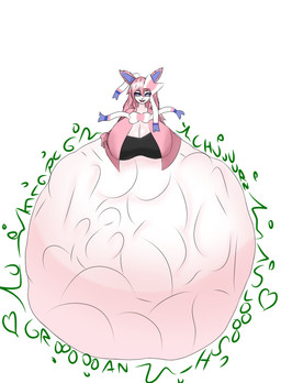 anthro anthro_pred big_breasts bow_ribbon breasts clothing costume digestion female female_pred mass_vore multiple_prey pokemorph same_size_vore solo vore white_body catinabox nintendo pokemon eeveelution generation_6_pokemon humanoid pokemon_(species) sylveon absurd_res hi_res