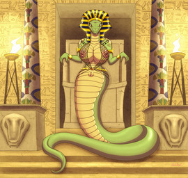 anthro apode areola big_breasts breasts chair clitoral clitoral_hood clothing egyptian female fire fishnet_clothing fishnet_topwear furniture genitals headgear legless looking_at_viewer mostly_nude nipples non-mammal_breasts non-mammal_nipples serpentine solo tail throne topwear vulva dazzlekong egyptian_mythology middle_eastern_mythology mythology draconcopode naga reptile scalie snake digital_media_(artwork) hi_res hieroglyphic_text