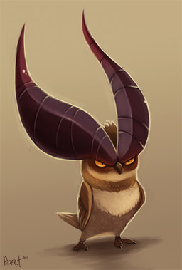 ambiguous_gender beak brown_body brown_feathers feathered_wings feathers feet feral grumpy horn humor pun simple_background solo talons tan_background tan_body tan_feathers toes visual_pun wings yellow_eyes piper_thibodeau avian bird great_horned_owl horned_owl owl true_owl 2012 digital_media_(artwork) digital_painting_(artwork) painting_(artwork) signature