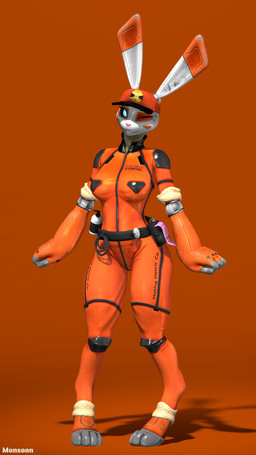anthro clothing condom_wrapper egg_vibrator female jumpsuit one_eye_closed sex_toy solo vibrator wink monsoon_perfected warfaremachine_(modeler) gimbal_(warfaremachine) lagomorph leporid mammal rabbit robot_anthro 3d_(artwork) 4k 9:16 absurd_res digital_media_(artwork) hi_res