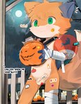 anthro balls biped countershade_face countershade_fur countershade_torso countershading fingers flaccid foreskin fur genitals green_eyes holidays humanoid_genitalia humanoid_penis jack-o'-lantern kemono male moon orange_body orange_fur penis shota solo tail text young young_anthro yupa halloween jaberwocky canid canine fox mammal english_text hi_res