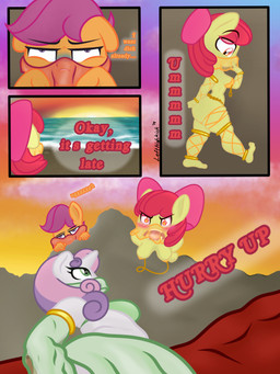 anthro bored breasts female group male male/female small_breasts young lefthighkick friendship_is_magic hasbro my_little_pony apple_bloom_(mlp) scootaloo_(mlp) sweetie_belle_(mlp) equid equine horse mammal pony 3:4 hi_res source_request