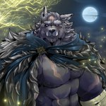 1:1 aliensymbol anthro black_sclera blaidd_(elden_ring) brooch canid canine canis cape clothing elden_ring erdtree fangs fromsoftware full_moon hi_res male mammal moon muscular muscular_male pivoted_ears plant purple_eyes scar solo teeth tree wolf