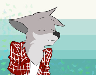 :3 anthro biped black_nose clothed clothing collared_shirt eyes_closed falling_leaves fur gradient_background grey_body grey_fur happy head_tuft leaf male open_clothing open_shirt open_topwear pattern_background pattern_clothing pattern_shirt pattern_topwear plaid plaid_clothing plaid_shirt plaid_topwear red_clothing red_shirt red_topwear shirt simple_background smile solo striped_background teal_background topwear tuft tufted_fur undershirt white_background white_body white_clothing white_fur white_shirt white_topwear kangwolf tony_(kangwolf) canid canine canis mammal wolf 2019 bust_portrait digital_drawing_(artwork) digital_media_(artwork) hi_res portrait