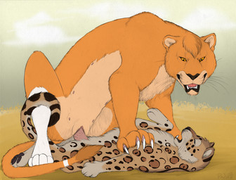 animal_genitalia animal_penis dominant dominant_female duo eyes_closed feline_genitalia feline_penis female female_on_top female_penetrated feral feral_on_feral genitals lying male male/female male_on_bottom male_penetrating male_penetrating_female on_back on_bottom on_top orange_eyes outside penetration penile penile_penetration penile_spines penis penis_in_vagina sex spread_legs spreading straddling teeth vaginal vaginal_penetration vulva paper-wings felid leopard lion mammal pantherine 2018