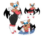 anthro big_breasts biped breasts cleavage clothed clothing female fur green_eyes looking_at_viewer simple_background solo tan_body white_background white_body white_fur rottenarmor sega sonic_the_hedgehog_(series) rouge_the_bat bat mammal sketch