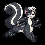 4_arms eyes_closed grin hair jumping male multi_arm multi_limb multifur simple_background smile solo transparent_background white_hair merlin-the-bruce juniper_skunktaur mammal mammal_taur mephitid mephitid_taur skunk skunk_taur taur 1:1 alpha_channel