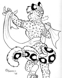 anthro clothed clothing dancing ear_piercing ear_ring female harem harem_outfit leopard_spots piercing ring_piercing silk solo spots tail topless genesis_eve_whitmore felid leopard mammal pantherine snow_leopard black_and_white low_res monochrome