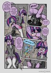 anal anal_penetration animal_humanoid anthro balls border clothed clothing comic crossdressing crossgender detailed_background dildo dildo_in_ass dildo_insertion english_text equid equid_humanoid equine erection erection_under_clothing eyewear femboy friendship_is_magic garter_straps genitals glasses grey_border hasbro hi_res horse humanoid husdur inner_ear_fluff intersex intersex_penetrated legwear lube_on_dildo male mammal mammal_humanoid my_little_pony object_in_ass penetration penis pony sex_toy sex_toy_in_ass sex_toy_insertion shaded shadow speech_bubble stockings text tuft twilight_sparkle_(mlp) underwear unicorn_humanoid