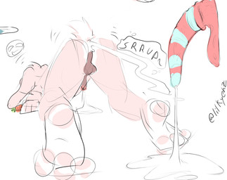 after_masturbation anal anthro balls big_penis bodily_fluids butt cum cum_from_ass cum_in_ass cum_inside cum_pool cum_string duo femboy genital_fluids genitals looking_away male paws penis small_penis solo kyenz mythology dragon humanoid lagomorph leporid mammal mythological_creature mythological_scalie rabbit scalie hi_res