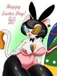 anthro big_breasts breasts easter_egg eyewear female glasses holidays montgomery_glands solo wide_hips gomezcat easter katy_cali calico_cat domestic_cat felid feline felis mammal