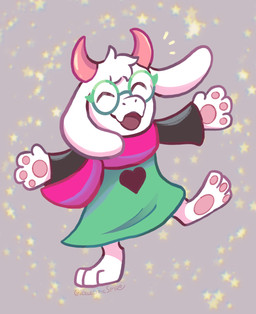 3_toes barefoot clothed clothing eyewear feet fingers fur glasses horn male pawpads paws pink_pawpads plantigrade smile soles solo toes white_body white_fur icelectricspyro deltarune undertale_(series) ralsei bovid caprine darkner goat mammal 2021 digital_media_(artwork) hi_res
