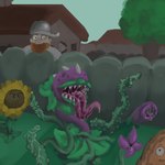 carnivorous_plant female feral flower group plant tentacles trio daki_woo electronic_arts plants_vs._zombies popcap_games crazy_dave chomper_(pvz) elemental_creature flora_fauna flower_creature sunflower_(pvz) wall-nut 1:1 absurd_res hi_res