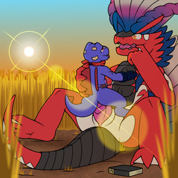 abdominal_bulge anal anal_penetration animal_genitalia anthro anthro_on_feral anthro_penetrated bestiality blue_body bodily_fluids duo erection feral feral_penetrating feral_penetrating_anthro genital_fluids genital_slit genitals male male/male male_on_feral male_penetrated male_penetrating male_penetrating_male open_mouth penetration penis red_body sex sunset tail teeth tongue ferzdracroc mythology nintendo pokemon pokemon_mystery_dungeon spike_chunsoft ancient_pokemon dragon generation_2_pokemon generation_9_pokemon koraidon legendary_pokemon mythological_creature mythological_scalie paradox_pokemon pokemon_(species) reptile scalie totodile 1:1 digital_media_(artwork) hi_res