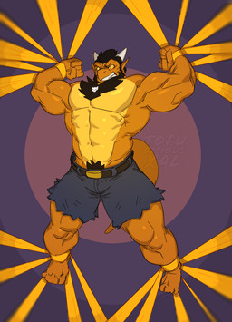 abs anthro biceps black_hair blush body_hair bottomwear bound captured chest_hair clothed clothing defeated embarrassed flexing hair holidays horn male muscular muscular_anthro muscular_male muscular_sub orange_body pecs shorts solo struggling submissive submissive_male tail tape teeth topless hikazedragon tofudumps halloween mythology hikaze_(character) dragon mythological_creature mythological_scalie scalie