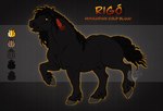 animal_genitalia black_body black_fur feral fully_sheathed fur genitals male sheath side_view solo text rigo_s_art equid equine horse mammal english_text hi_res model_sheet