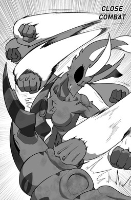 ambiguous_feral ambiguous_gender angry anthro biped black_sclera breasts duo eyes_closed featureless_breasts female female_anthro feral fight quadruped text wounded cuchuflin nintendo pokemon arthropod generation_4_pokemon generation_5_pokemon lopunny myriapod pokemon_(species) scolipede 2026 absurd_res digital_drawing_(artwork) digital_media_(artwork) english_text greyscale hi_res monochrome male_(lore)