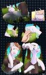 absurd_res comic dexterthekobold feral forest forest_background fused_fingers generation_6_pokemon goo_transformation goodra goomy growing hi_res human male mammal nature nature_background nintendo petting plant pokemon pokemon_(species) slime solo species_transformation transformation transformation_sequence tree