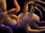 4_arms 6_legs ambiguous_gender arthropod_abdomen claws glowing glowing_eyes looking_at_viewer lying multi_arm multi_leg multi_limb nude on_side open_mouth scales simple_background solo transparent_background yellow_eyes whitedragon103 blizzard_entertainment starcraft alien arthropod arthropod_taur insect insect_taur monster taur zerg zerg_queen_(starcraft) 2011 alpha_channel