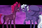 blue_eyes body_scars broken_horn duo eye_scar facial_scar female hooves horn looking_at_viewer scar wings inuhoshi-to-darkpen friendship_is_magic hasbro my_little_pony my_little_pony:_the_movie_(2017) mythology rolling_thunder_(mlp) tempest_shadow_(mlp) equid equine mammal mythological_creature mythological_equine pegasus unicorn 3:2 alpha_channel hi_res