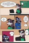 anthro clothed clothing dialogue duo eye_patch eyewear female fur hair male male/female nervous open_mouth text sketchytoasty lucie_(sketchytoasty) snyder_(sketchytoasty) american_opossum mammal marsupial procyonid raccoon absurd_res comic digital_media_(artwork) english_text hi_res