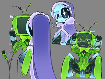 bottomless bow_tie business_suit cape clothed clothing dialogue duo electronics female footwear genitals hat headgear headwear high_heels hoodie magic magic_user male male/female microphone moan nightcap pajamas penetration penile penile_penetration penis_in_vagina sex shoes stand_and_carry_position standing standing_sex suit tail tail_motion tailwag text topwear vaginal vaginal_penetration vulva warning_sign lolmaria blushcrunch_studio dandy's_world roblox astro_(dandy's_world) vee_(dandy's_world) toon_(dandy's_world) 4:3 english_text hi_res