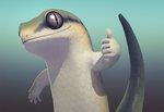 5_fingers ambiguous_gender blue_background feral fingers front_view gesture gradient_background hand_gesture pupils semi-anthro simple_background slit_pupils solo standing thumbs_up ka92 gecko lizard reptile scalie 2018 3d_(artwork) digital_media_(artwork) reaction_image