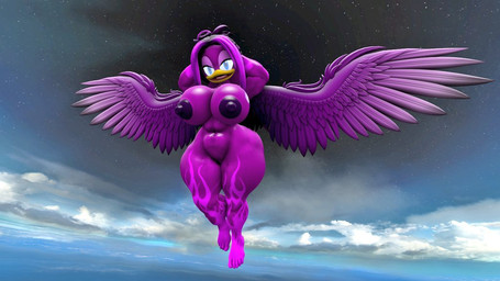anthro bedroom_eyes big_breasts big_butt big_wings breasts butt female flying hair hands_behind_head huge_breasts huge_butt long_hair looking_at_viewer mature_female narrowed_eyes nude nude_female open_mouth open_smile seductive sky smile smiling_at_viewer solo thick_thighs wings sonico4ever sega sonic_the_hedgehog_(series) tsunami_the_swallow_(sonico4ever) avian bird hirundinid oscine passerine swallow_(bird) 3d_(artwork) digital_media_(artwork)