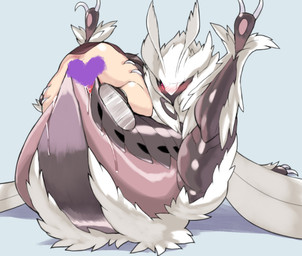 antennae_(anatomy) anthro anthro_penetrated arthropod_abdomen arthropod_abdomen_genitalia arthropod_abdomen_penetration arthropod_abdomen_vulva black_sclera blush bodily_fluids bottomless claws clothed clothing cum cum_inside duo female female_on_human female_penetrated fur genital_fluids genitals heart_censor heart_symbol human_on_anthro human_penetrating human_penetrating_anthro insect_wings interspecies larger_anthro larger_female larger_penetrated leg_grab looking_at_viewer lying male male/female male_on_anthro male_penetrating male_penetrating_female multi_arm multi_limb neck_tuft on_back one_eye_closed penetration red_eyes sex simple_background size_difference smaller_human smaller_male tuft vulva white_body white_fur wide_hips wings wkar arthropod human insect lepidopteran mammal moth censored