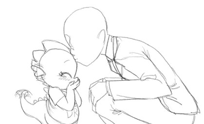 blush crossgender duo female kissing male tail carniscorner friendship_is_magic hasbro my_little_pony mythology anon spike_(mlp) dragon human mammal mythological_creature mythological_scalie scalie monochrome