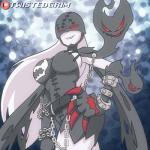 big_breasts bouncing_breasts breasts claws clothed clothing female hair long_hair looking_at_viewer not_furry red_eyes solo white_hair twistedgrim bandai_namco digimon digimon_(species) humanoid ladydevimon 1:1 2d_animation animated frame_by_frame short_playtime